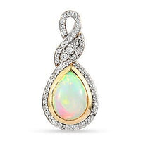 Ethiopian Welo Opal and Multi Gemstone 1.78 ctw Pendant in Vermeil YG Over Sterling Silver