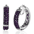 Doorbuster Karis African Amethyst Hoop Earrings in Platinum Bond 17.65 ctw - Sticky add to cart bar