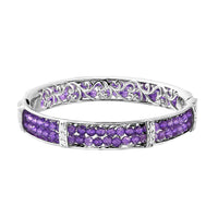 Karis African Amethyst Bangle Bracelet in Platinum Bond (6.50 In) 25.00 ctw
