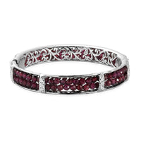 Karis African Amethyst Bangle Bracelet in Platinum Bond (6.50 In) 25.00 ctw