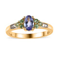 Tanzanite and Multi Gemstone Ring in Vermeil Yellow Gold Over Sterling Silver 0.75 ctw - Sticky add to cart bar