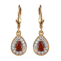 Premium Nigerian Spessartite Garnet and Moissanite Dangling Earrings in Vermeil YG Over Sterling Silver 1.75 ctw - Sticky add to cart bar