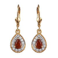 Premium Nigerian Spessartite Garnet and Moissanite Dangling Earrings in Vermeil YG Over Sterling Silver 1.75 ctw