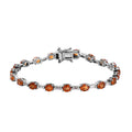 Premium Nigerian Spessartite Garnet and Moissanite Bracelet in Platinum Over Sterling Silver (7.25 In) 12.20 ctw - Sticky add to cart bar