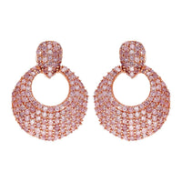 Natural Pink Diamond Earrings in Vermeil Rose Gold Over Sterling Silver 1.00 ctw