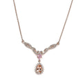 Premium Marropino Morganite and Multi Gemstone Necklace 18-20 Inches in Vermeil Rose Gold Over Sterling Silver 2.50 ctw - Sticky add to cart bar