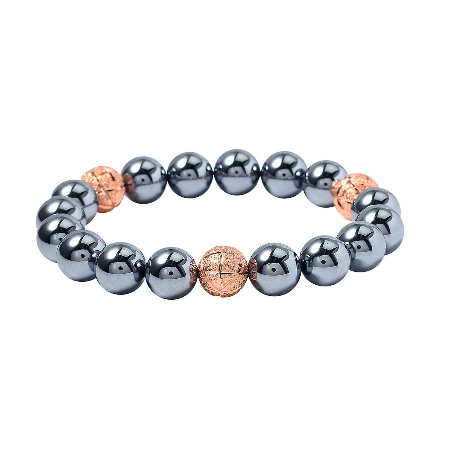 Terahertz 102.90 ctw Beaded Stretch Bracelet, Terahertz Bracelet, Beads Bracelet, Rosetone Bracelet