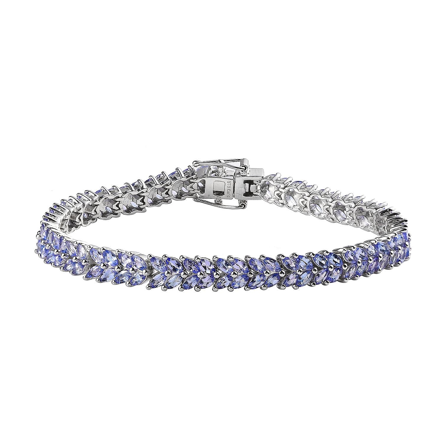 Doorbuster Karis Tanzanite 2 Row Bracelet in Platinum Bond (7.25 In) 9.00 ctw