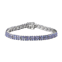Doorbuster Karis Tanzanite 2 Row Bracelet in Platinum Bond (7.25 In) 9.00 ctw