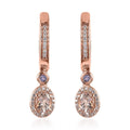 Premium Marropino Morganite and Multi Gemstone Dangling Earrings 1.70 ctw - Sticky add to cart bar