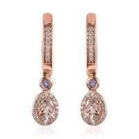 Premium Marropino Morganite and Multi Gemstone Dangling Earrings 1.70 ctw