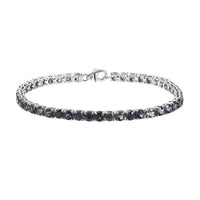 Parti Sapphire Bracelet in Platinum Over Sterling Silver (8.00 In) 18.90 ctw