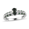 Natural Parti Sapphire, Multi Gemstone Ring in Platinum Over Sterling Silver (Size 6.0) 1.00 ctw - Sticky add to cart bar