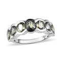 Natural Parti Sapphire 7 Stone Ring in Platinum Over Sterling Silver (Size 6.0) 3.35 ctw - Sticky add to cart bar