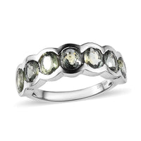 Natural Parti Sapphire 7 Stone Ring in Platinum Over Sterling Silver (Size 6.0) 3.35 ctw