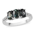 Natural Parti Sapphire and Moissanite Ring in Platinum Over Sterling Silver 1.50 ctw - Sticky add to cart bar