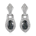 Natural Parti Sapphire and Moissanite Snake Inspired Earrings in Platinum Over Sterling Silver 1.65 ctw - Sticky add to cart bar