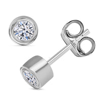 10K White Gold Luxuriant Lab Grown Diamond G-H SI Solitaire Stud Earrings 0.50 ctw