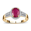 Luxoro 14K Yellow Gold Premium Montepuez Ruby and G-H I3 Diamond Ring 4.15 Grams 2.85 ctw - Sticky add to cart bar