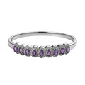 African Amethyst Bangle Bracelet in Stainless Steel (6.50 In) 3.75 ctw - Sticky add to cart bar