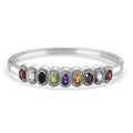 Multi gemstones Bangle Bracelet in Stainless Steel (7.25 In) 4.80 ctw - Sticky add to cart bar