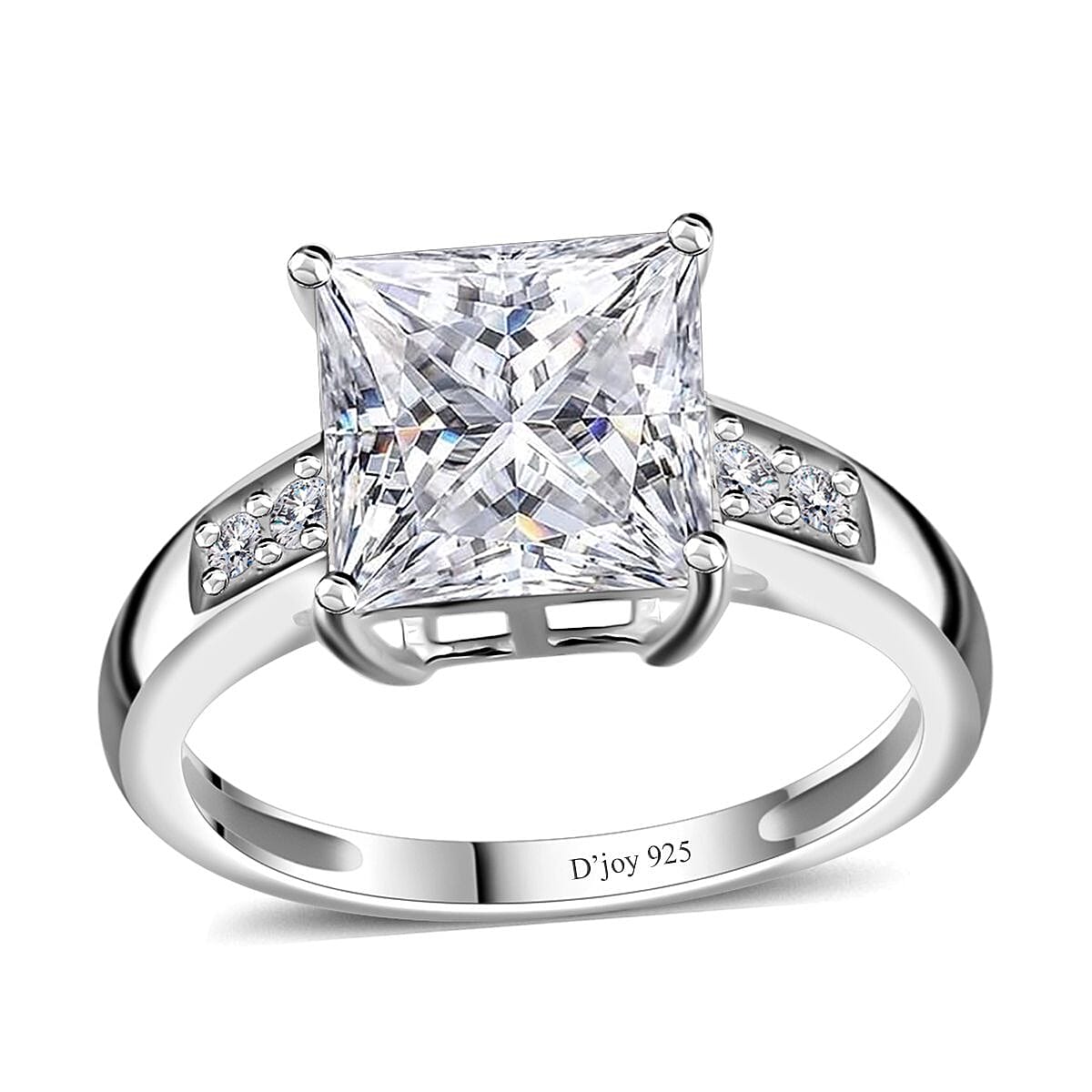 Simulated Red and White Diamond Ring in 14K RG Over Sterling Silver 3.10 ctw
