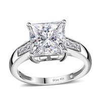 Simulated Red and White Diamond Ring in 14K RG Over Sterling Silver 3.10 ctw