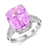 Rhapsody 950 Platinum AAAA Patroke Kunzite and E-F VS Diamond Ring 6.15 Grams 14.75 ctw