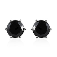 Simulated Black Diamond Solitaire Stud Earrings in Platinum Over Sterling Silver 3.00 ctw
