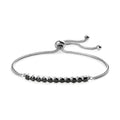 Karis Simulated Black Diamond Bolo Bracelet in Platinum Bond and Stainless Steel (10.50 In) 2.20 ctw - Sticky add to cart bar
