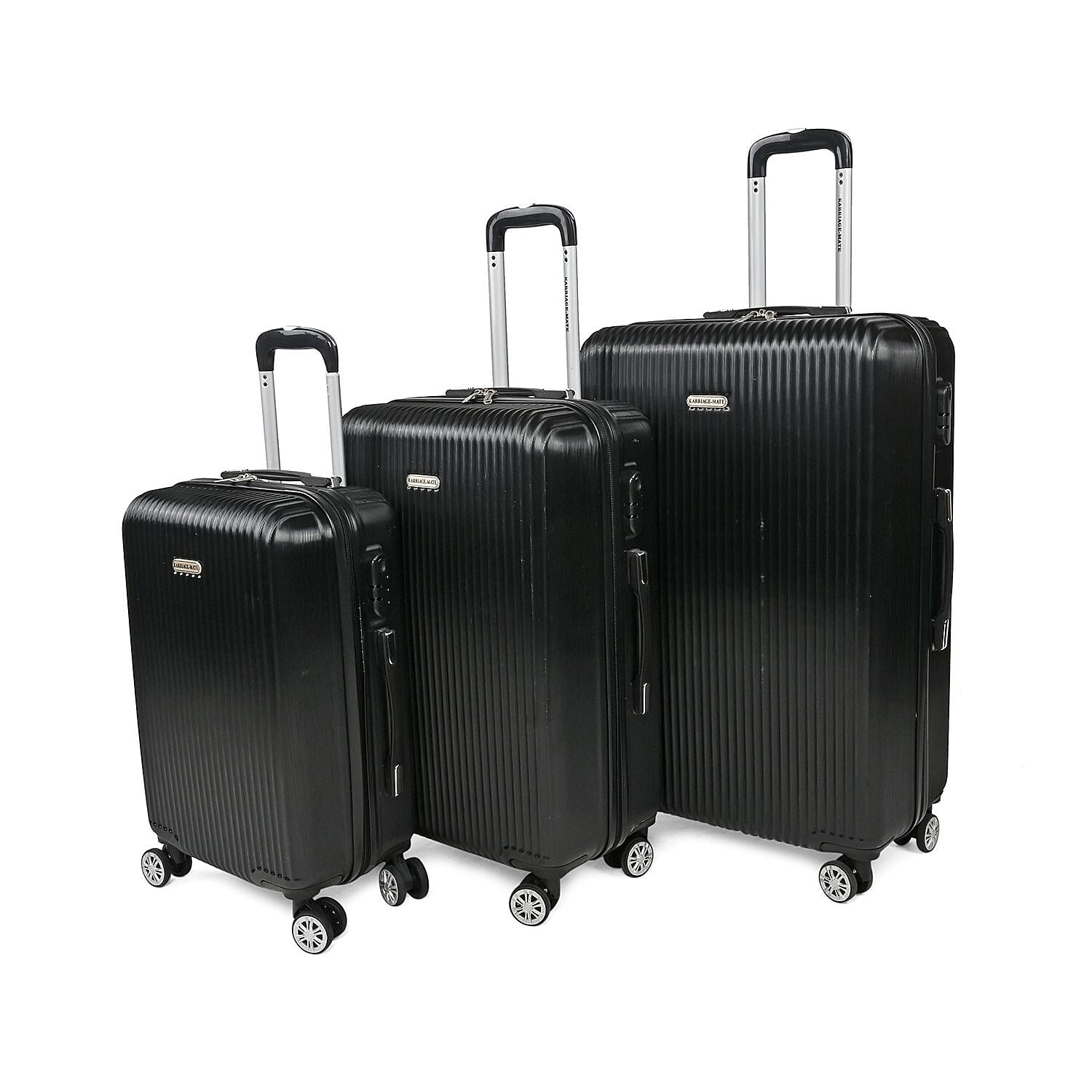 Karriage-Mate 3pc Hardshell Luggage Set -Black