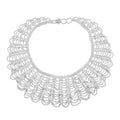 White Seed Beaded Multi Line Collar Necklace 20 Inches - Sticky add to cart bar
