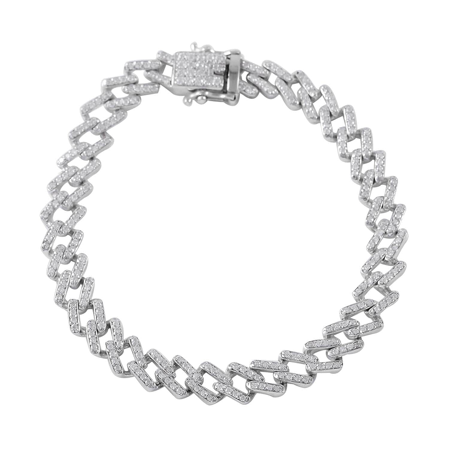 Moissanite Bracelet in Platinum Over Sterling Silver (6.50 In) 2.50 ctw