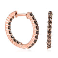 Natural Champagne Diamond Earrings in Vermeil Rose Gold Over Sterling Silver 1.00 ctw - Sticky add to cart bar