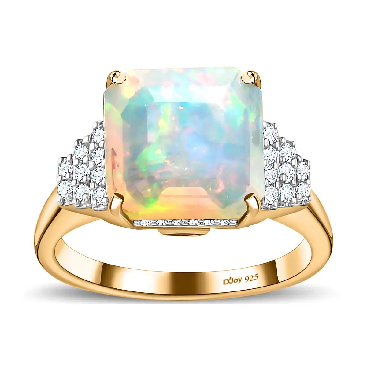 TLV Premium Sleeping Beauty Turquoise, Multi Gemstone Ring in Vermeil YG Over Sterling Silver (Size 6.0) 3.75 ctw