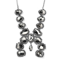 Artisan Crafted White Buffalo Squash Blossom Necklace 18 Inches in Black Oxidized Sterling Silver 38.25  ctw