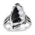 Artisan Crafted White Buffalo Solitaire Ring in Sterling Silver 5.50 ctw - Sticky add to cart bar