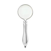 Pinpoint Silver Color 5X Mini Portable Handheld Magnifier Magnifying Glass With Metal Handle for Reading Soldering Jewelry Maps, Great for Gifting