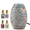 "Handcrafted Mosaic Table lamp with aroma oil bottle 5ml x 8 pcswith UL Certified Color: Multi Size: 4.5x8 Inch" - Sticky add to cart bar