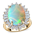 Luxoro 10K Yellow Gold Premium Ethiopian Welo Opal and Moissanite Ring 5.00 ctw (Del. in 7-10 Days) - Sticky add to cart bar