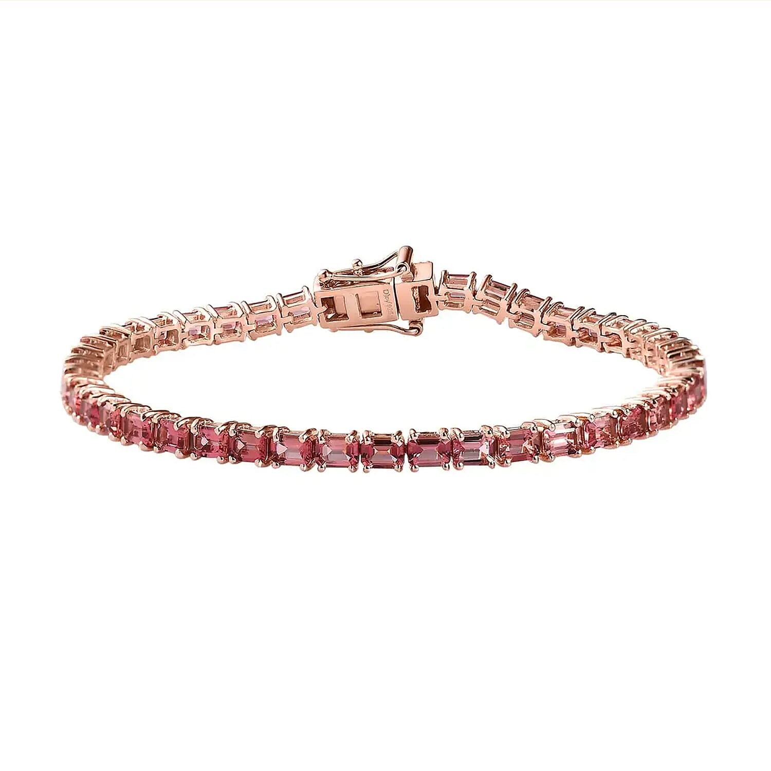 Premium Blush Tourmaline Tennis Bracelet in Vermeil Rose Gold Over Sterling Silver (8.00 In) 8.30 ctw
