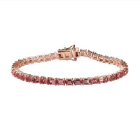 Premium Blush Tourmaline Tennis Bracelet in Vermeil Rose Gold Over Sterling Silver (8.00 In) 8.30 ctw