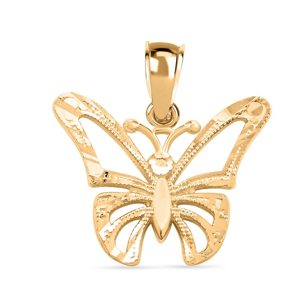 Made in America 10K Yellow Gold Butterfly Pendant 0.50 Grams