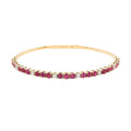 NY Closeout 14K Yellow Gold Montepuez Ruby and Natural Diamond SI2-SI3 Bracelet (7.25 In) 8.80 Grams Including Titanium Spring Weight 0.55 g 3.92 ctw - Sticky add to cart bar