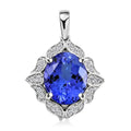 Rhapsody Certified and Appraised  AAAA Tanzanite and E-F VS Diamond  4.50 ctw Accent Pendant in 950 Platinum, Best Wedding Gift - Sticky add to cart bar