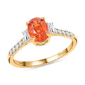Certified & Appraised Luxoro 14K Yellow Gold AAA Songea Sapphire and I2 Diamond Ring 1.25 ctw - Sticky add to cart bar