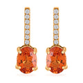 Certified & Appraised Luxoro 14K Yellow Gold AAA Songea Sapphire and I2 Diamond Earrings 2.15 ctw - Sticky add to cart bar