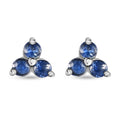 Premium Ceylon Blue Sapphire Stud Earrings in Platinum Over Sterling Silver 0.40 ctw - Sticky add to cart bar