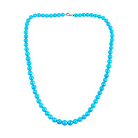 Certified & Appraised Rhapsody 950 Platinum AAAA Sleeping Beauty Turquoise Beaded Necklace 18 Inches 130.00 ctw
