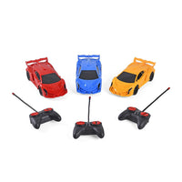 3pcs Red, Yellow and Blue 4 Channels Toy Car with LED Light (3xAA for Car, 2xAA for Controller Not Included)